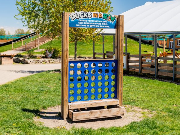 Ducks in a Row connect-four game with duck chips at Kustermans Adventure Farm