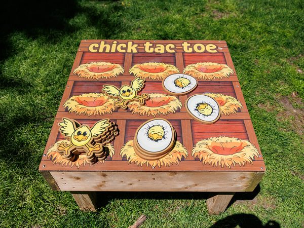 Giant farm-themed tic-tac-toe game at Kustermans Adventure Farm