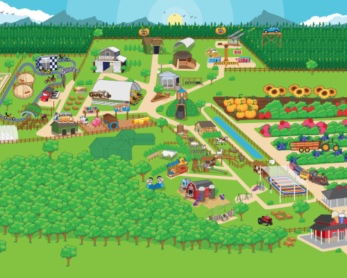Kustermans Adventure Farm Attractions Map Map of all attractions and activities at Kustermans Adventure Farm