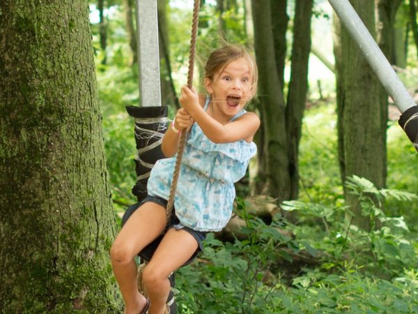 Zip line attraction sending visitors flying across the Kustermans Adventure Farm grounds